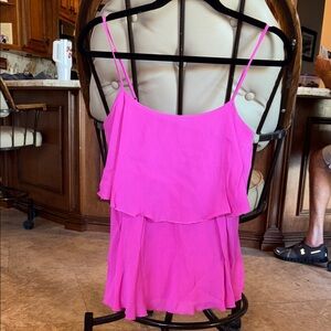 BCBGMaxAzria Pink Sleeveless Ruffled Camisole